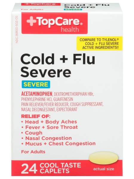 TopCare Severe Cold & Flu Caplets For Adults (24 ct)