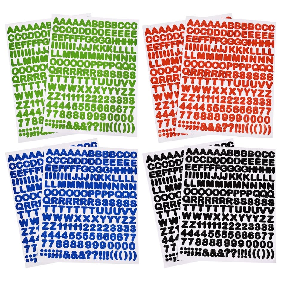 Letter, Number, & Symbol Stickers, 372-ct. Packs