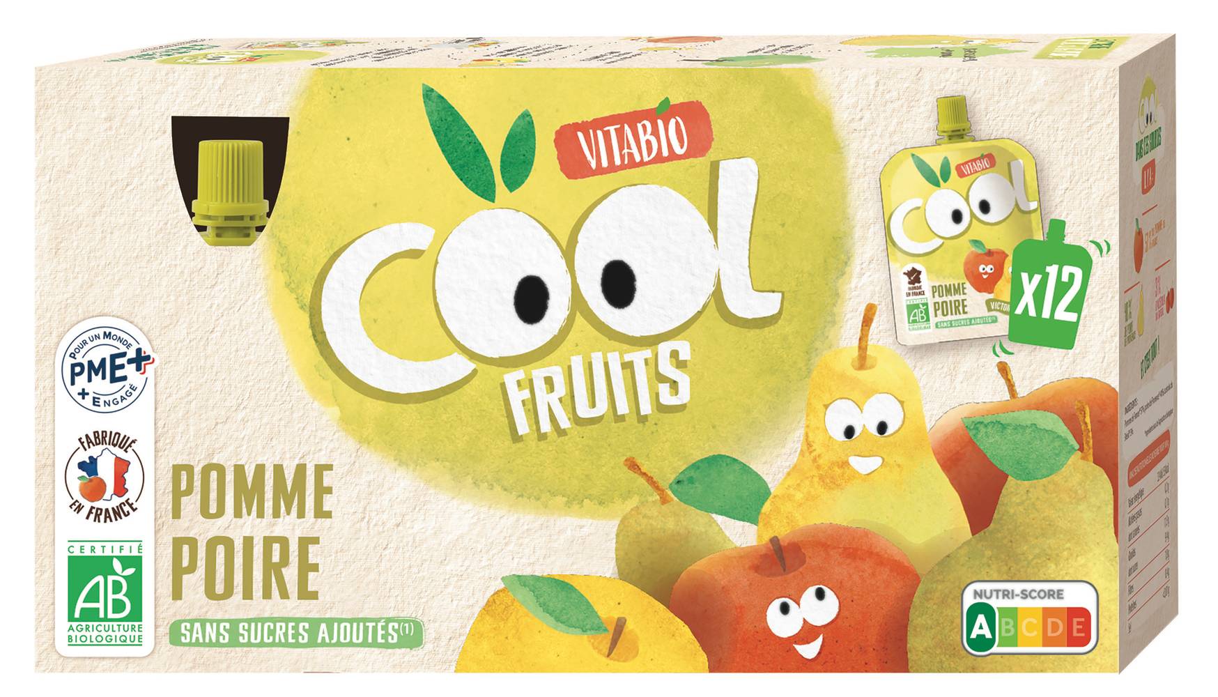 Vitabio - Cool fruits pomme poire de Provence bio (12 pièces)