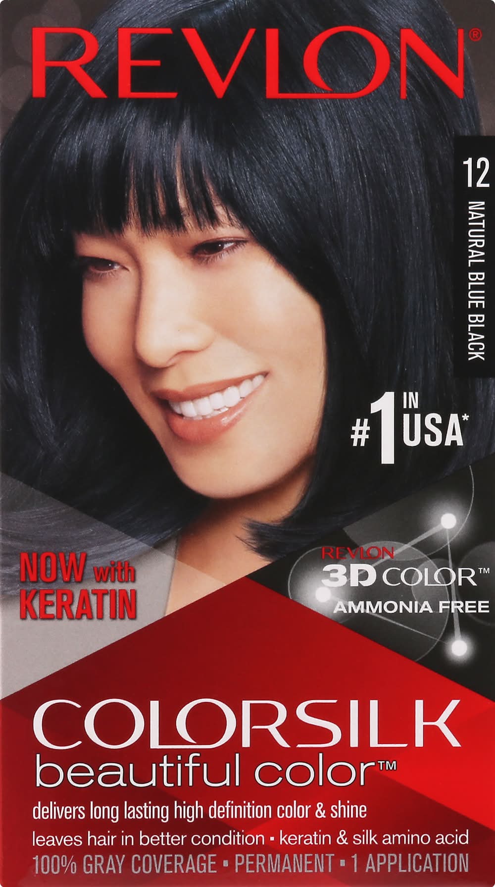 Revlon Colorsilk Natural Blue Black 12 Permanent Hair Color (4.4 fl oz)