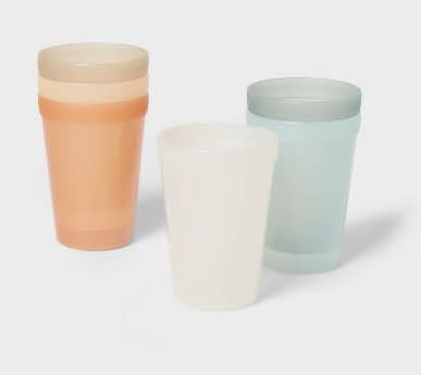 Pillowfort Kids Plastic Tall Tumbler 15 fl oz, Assorted (6 ct)