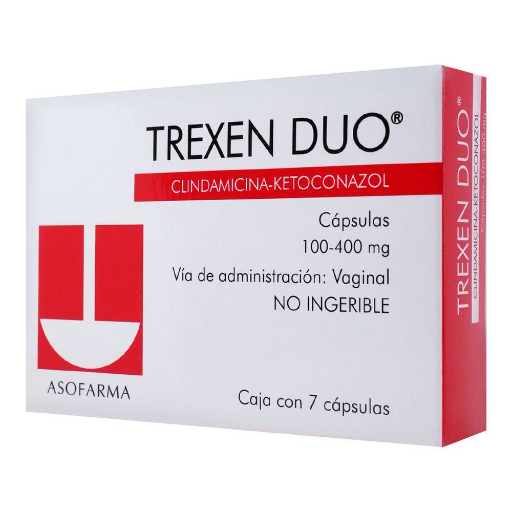 Asofarma trexen duo óvulos 100/400 mg (7 piezas)