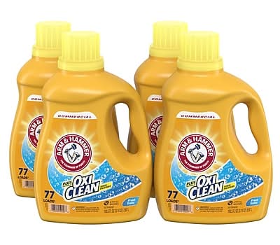 Arm & Hammer HE Liquid Laundry Detergent, Fresh Scent, 77 Loads, 105.5 oz., 4/Case (50027)