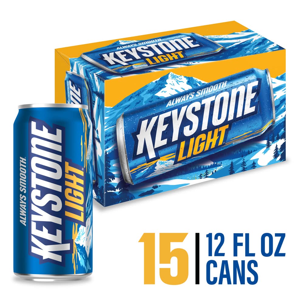 Keystone Light American-Style Light Lager Beer (15 x 12 fl oz)
