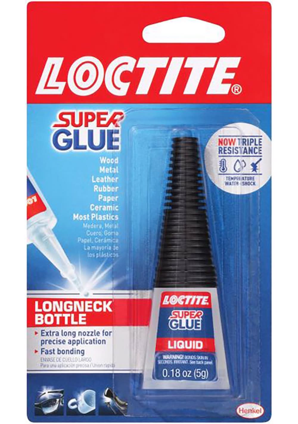 Loctite Longneck Bottle High Strength Ethyl Cyanoacrylate Clear Super Glue 5 Gm