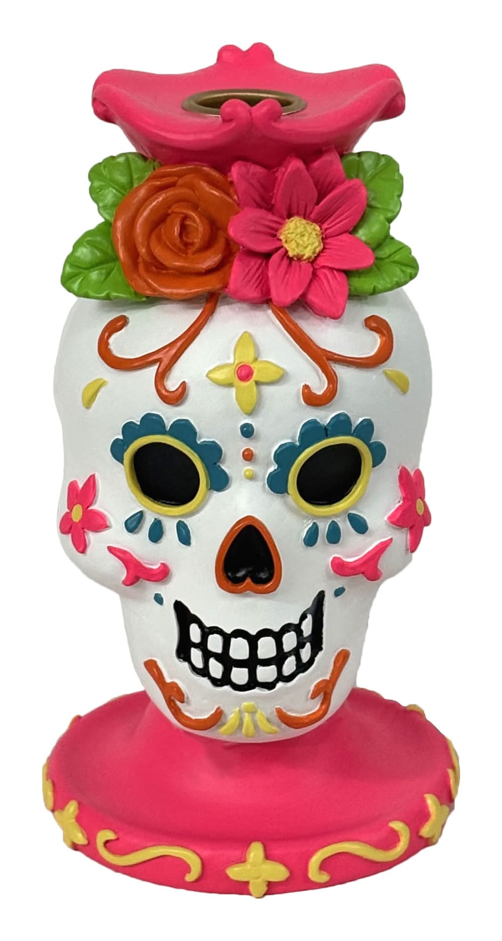 Haunted Living 7-in Day of the Dead Skull Candle Holder