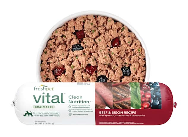 Freshpet Vital Grain Free Beef & Bison Recipe Roll Dog Food, 2 lbs.