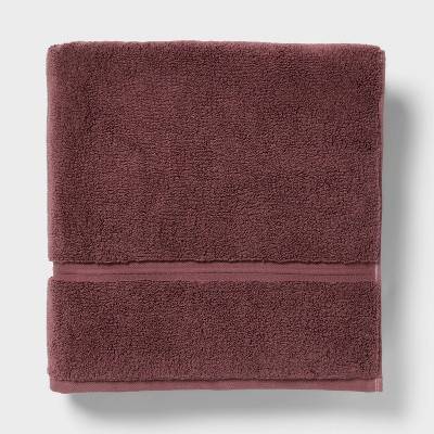 Threshold Spa Plush Bath Towel, Dark Mauve