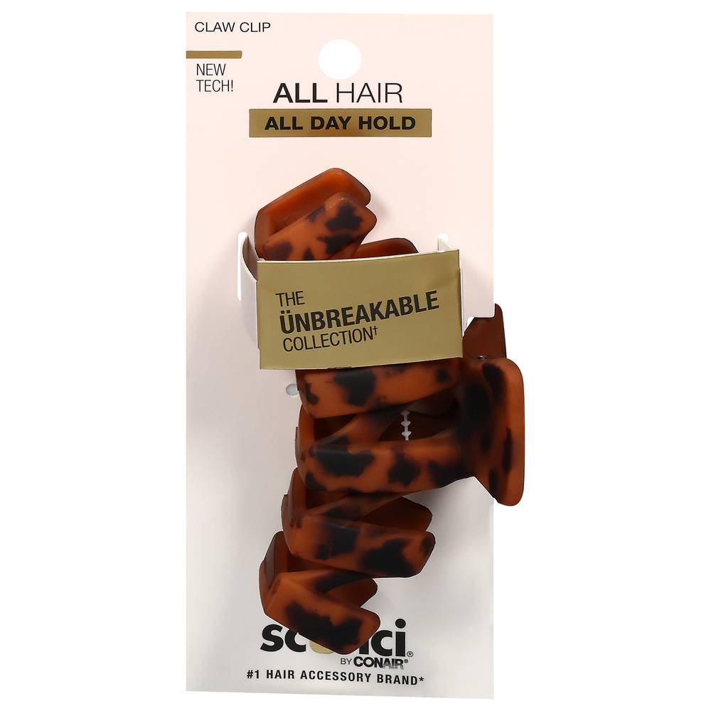 Scunci All Day Hold Unbreakable Hair Claw Clip (brown)