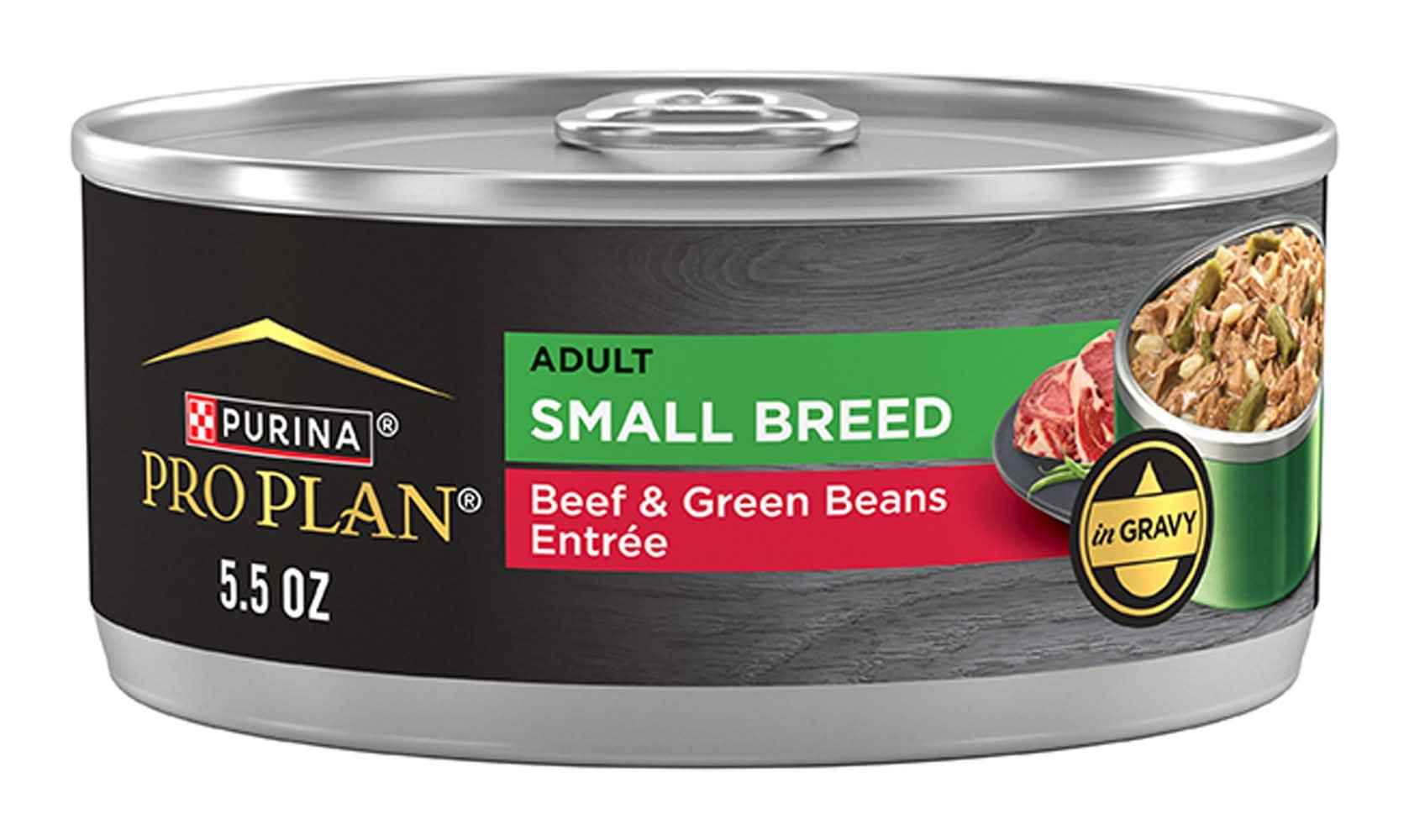 Purina Pro Plan Small Breed Adult Dog Wet Food - Beef & Green Beans Entree in Gravy, 5.5 oz (Flavor: Beef & Green Bean, Size: 5.5 Oz)