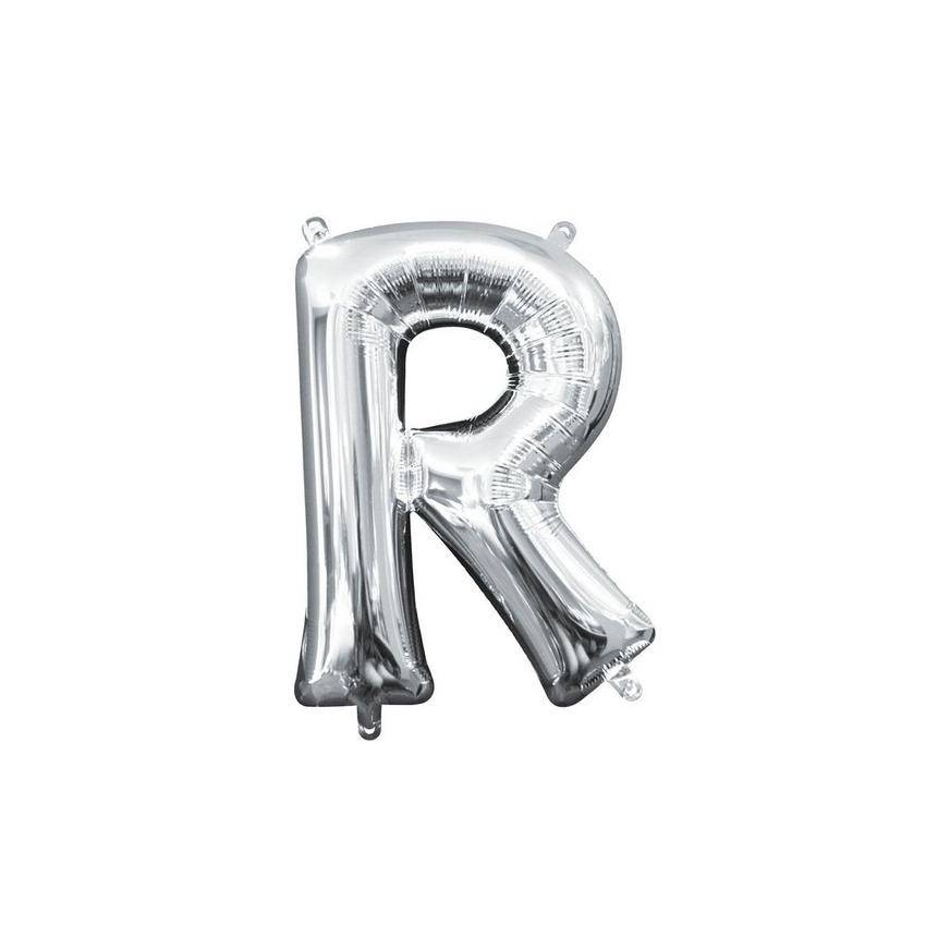 Uninflated 13in Air-Filled Silver Letter Balloon (R)