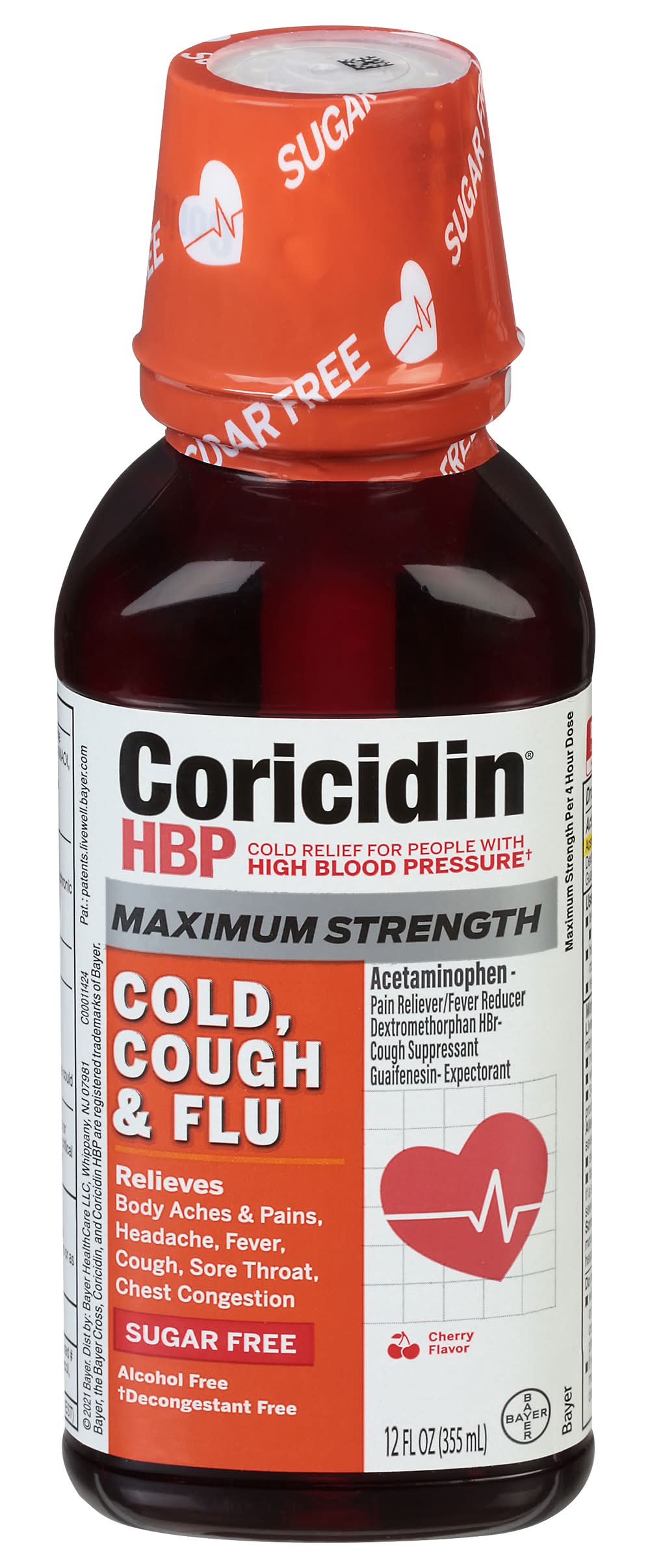 Coricidin Maximum Strength Cold, Cough & Flu Liquid Cherry (12 fl oz)