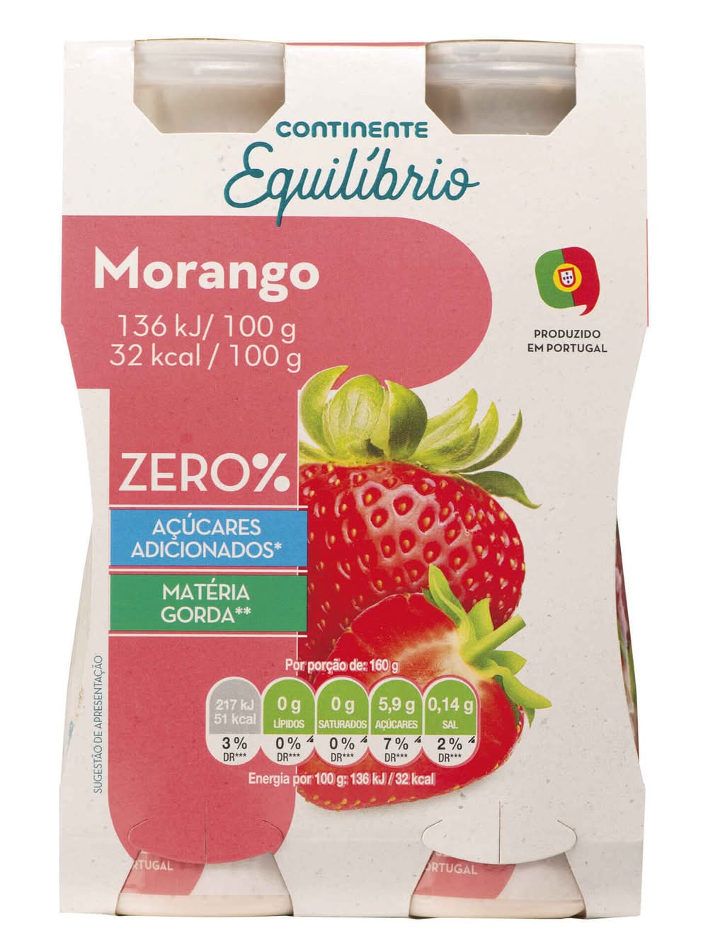 Iogurte Líquido Magro Morango Continente Equilíbrio (emb. 640 gr (4 un))