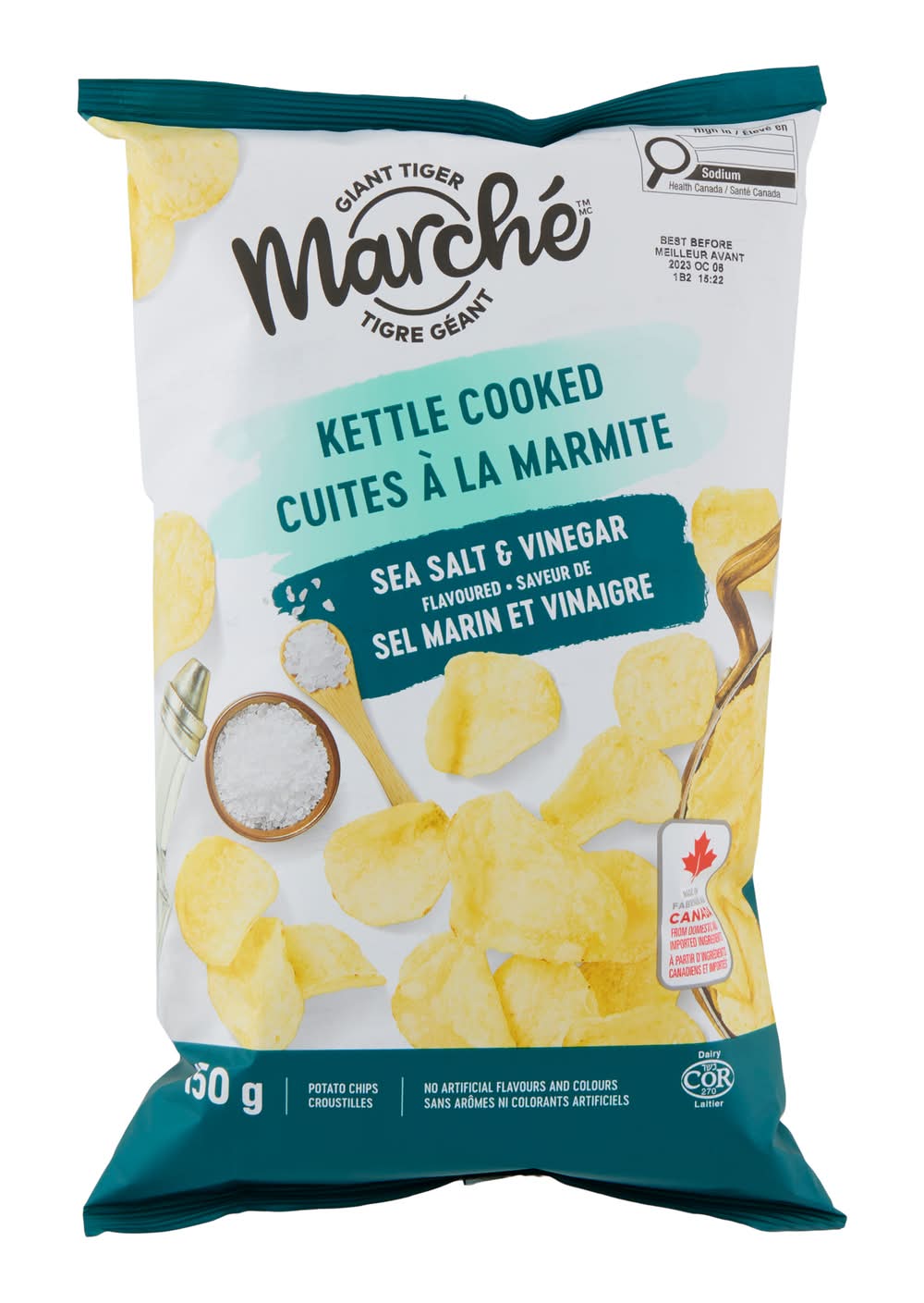 Giant Tiger Marché Kettle Sea Salt & Vinegar Chips, 150 g