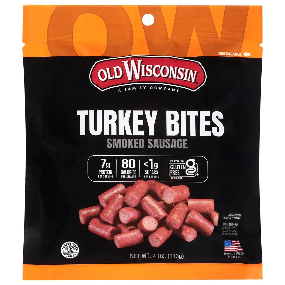 Old Wisconsin Bites Smoked Sausage Snack, Turkey (4.4 oz)