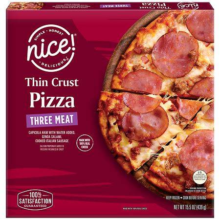 Nice! Three Meat Thin Crust Pizza