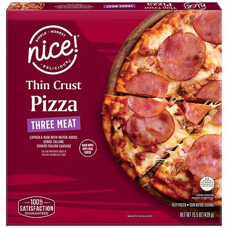 Nice! Three Meat Thin Crust Pizza (15.5 oz)