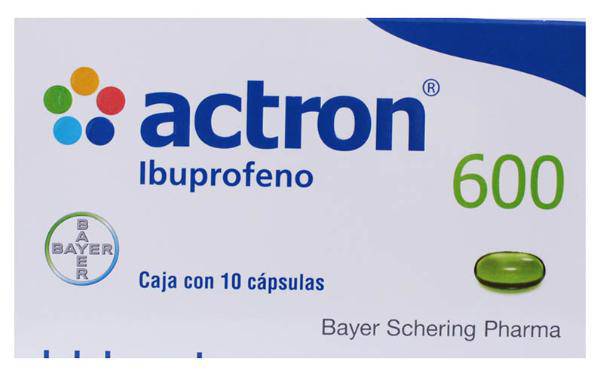 Bayer actron ibuprofeno cápsulas 600 mg (10 un)