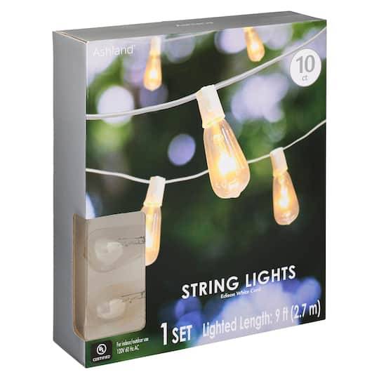 10Ct. Edison String Lights With White Cord By Ashland