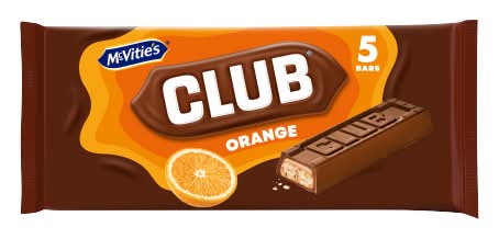 McVitie's Orange, Club Snack Bars (5 x 22g)