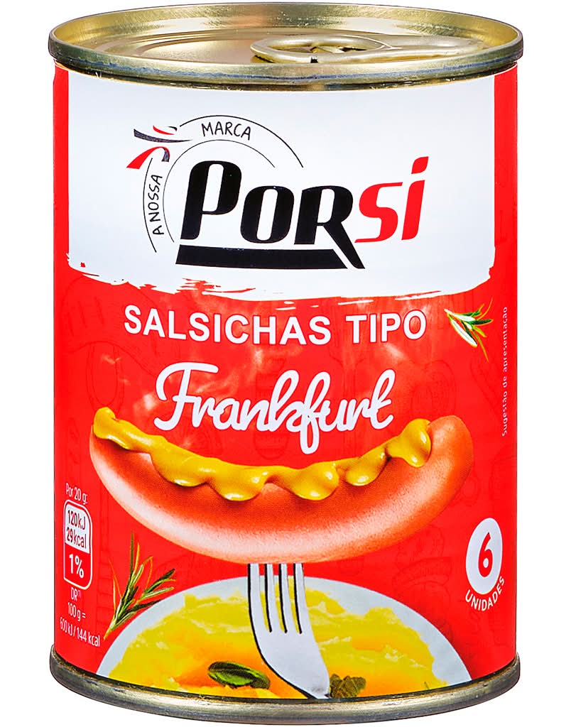 PorSi - 6 Salsichas Tipo Frankfurt, 120 g