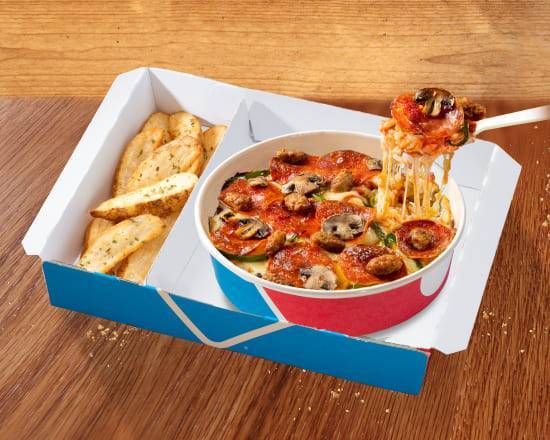 ピザBENTO ピザライスボウル ドミノ・デラックス＋お好きなサイド Pizza Rice Bowl Domino's Deluxe + Any Side