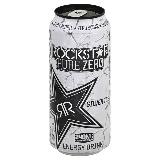 Rockstar Pure Zero Silver Ice Energy Drink (16 fl oz)