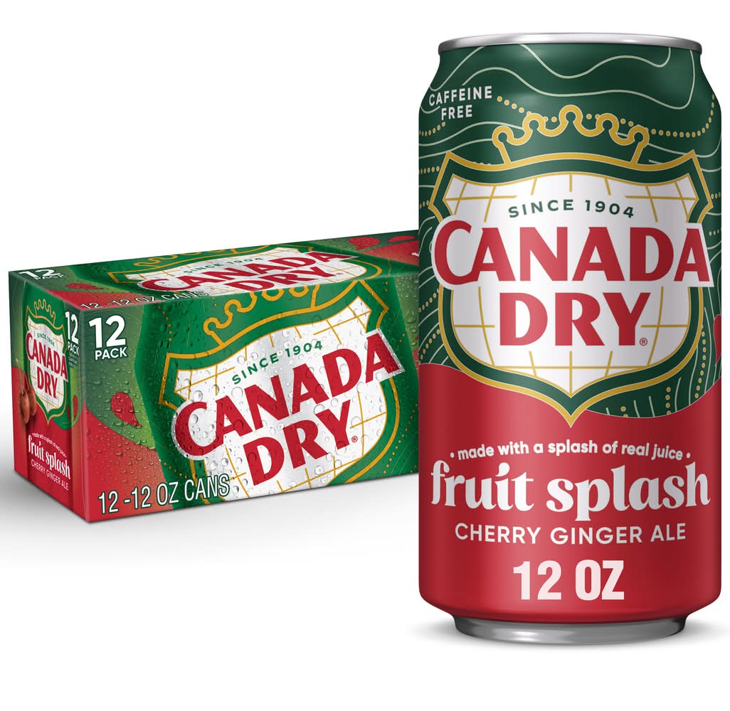 Canada Dry Ginger Ale Soda, Fruit Splash Cherry (12 x 12 fl oz)