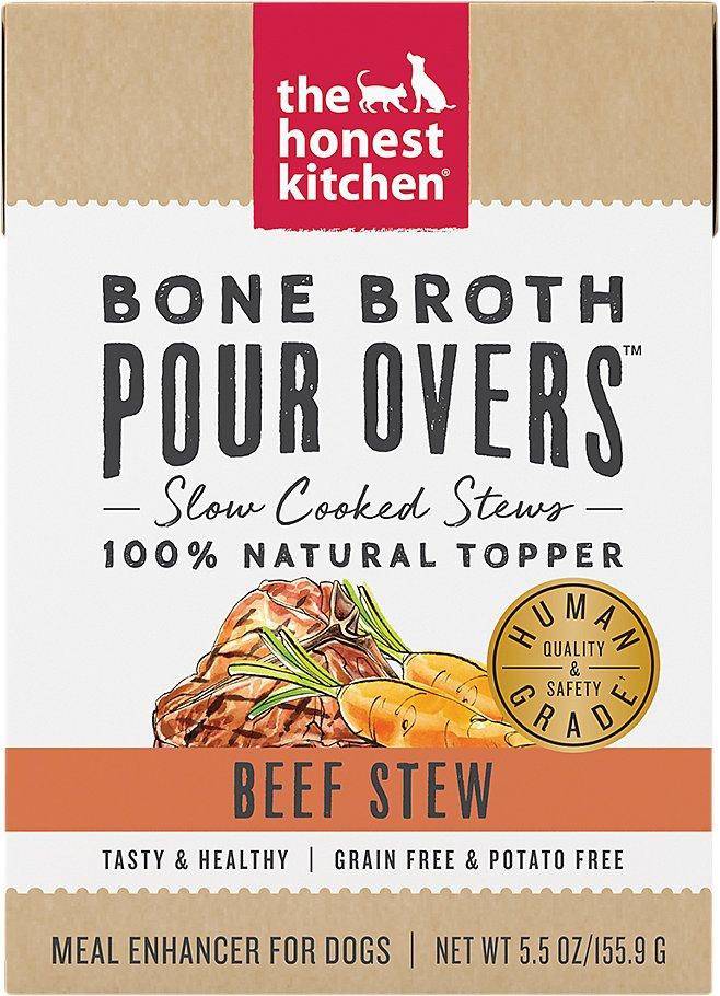 The Honest Kitchen Bone Broth Pour Overs Wet Dog Food, Beef Stew (5.5 oz)