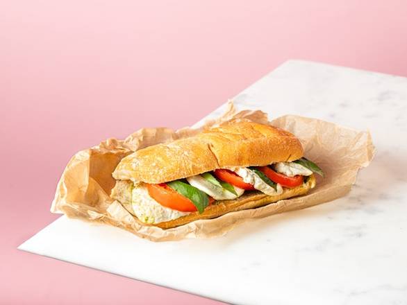 Classic Caprese with Tomato, Mozzarella Pesto & Fresh Basil Ciabatta