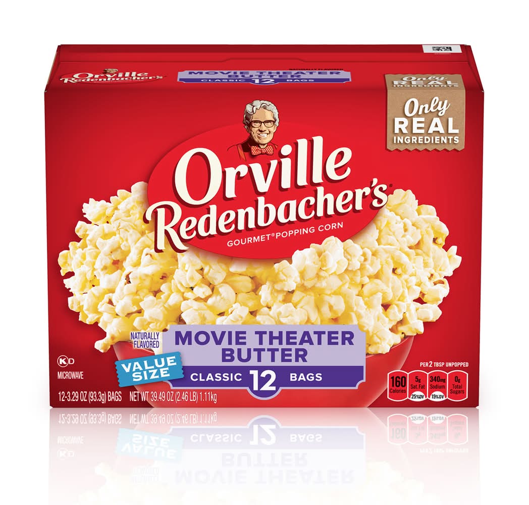 Orville Redenbacher's Microwave Popcorn, Movie Theater Butter (39.5 oz, 12 ct)