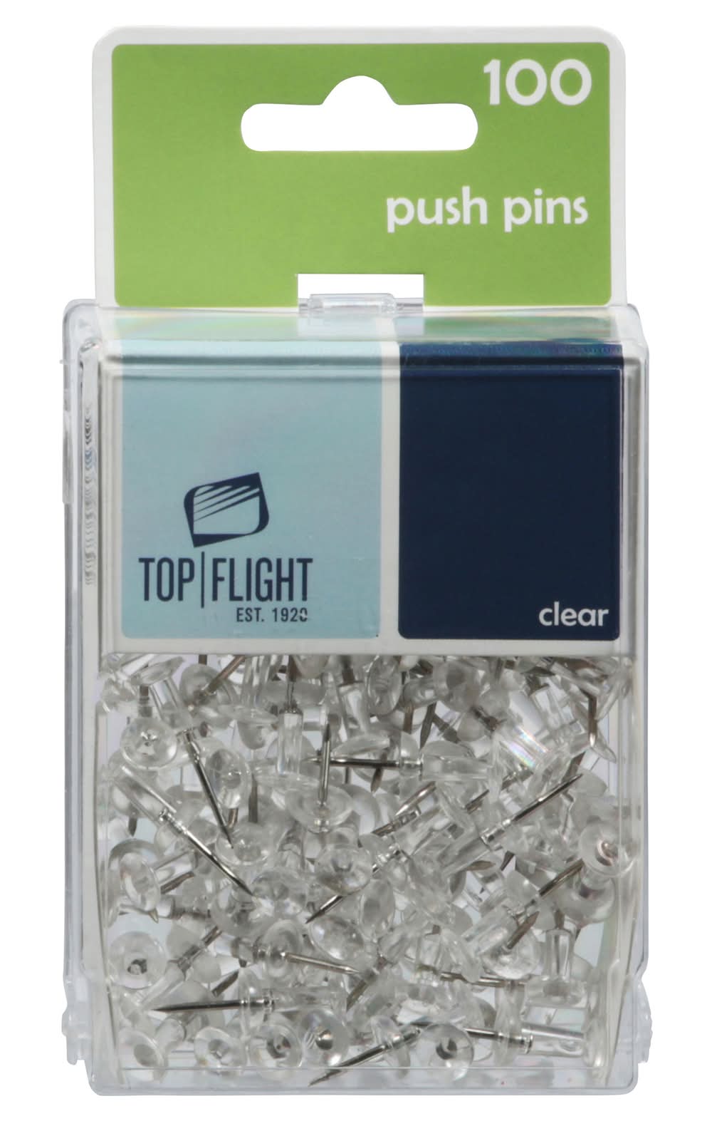 Top Flight Clear Push Pins (100 ct)