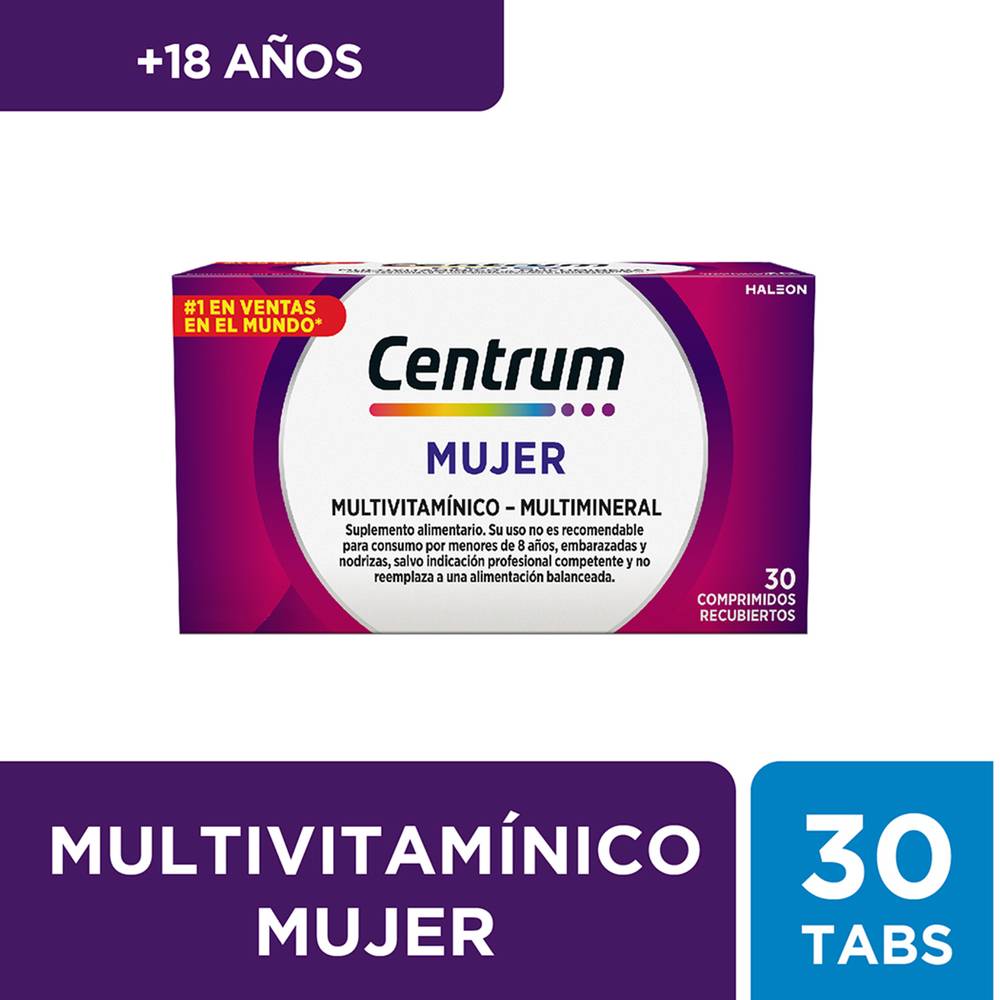 Centrum · Multivitamínico multimineral mujer (30 un)