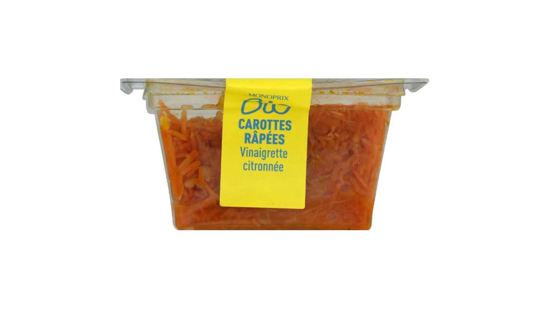 Monoprix Bio Carottes râpées vinaigrette citronnée bio La barquette de 200 g