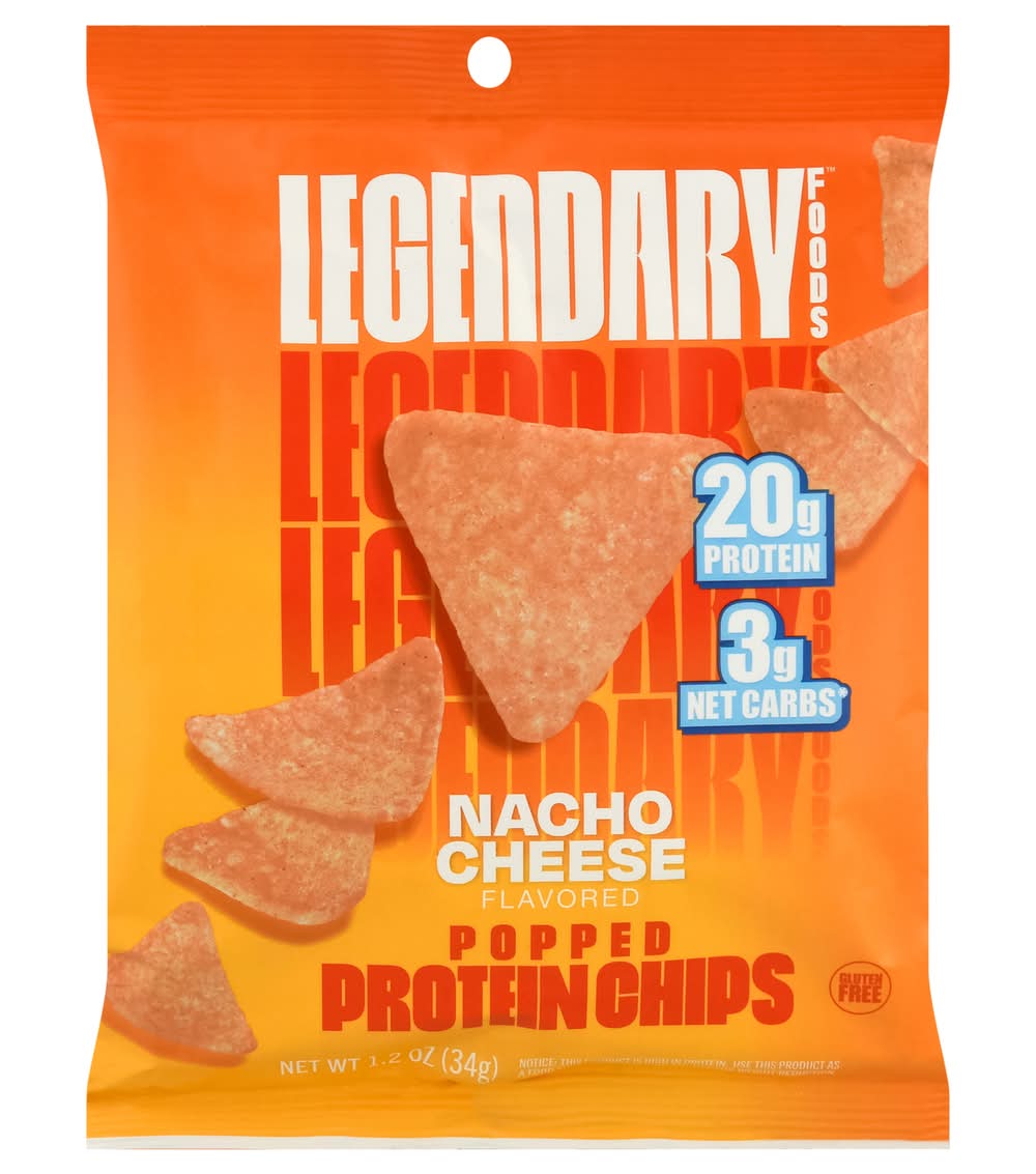 Legendary Foods Popped Protein Chips, Nacho Cheese (1.2 oz)
