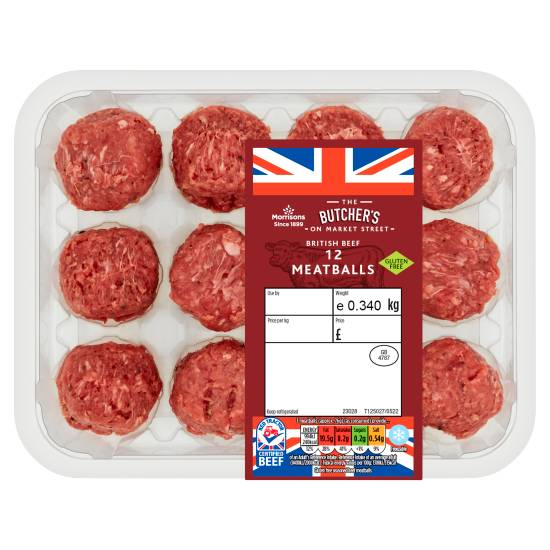 Morrisons The Butchers on Market Street British Beef Meatballs (12 pack)