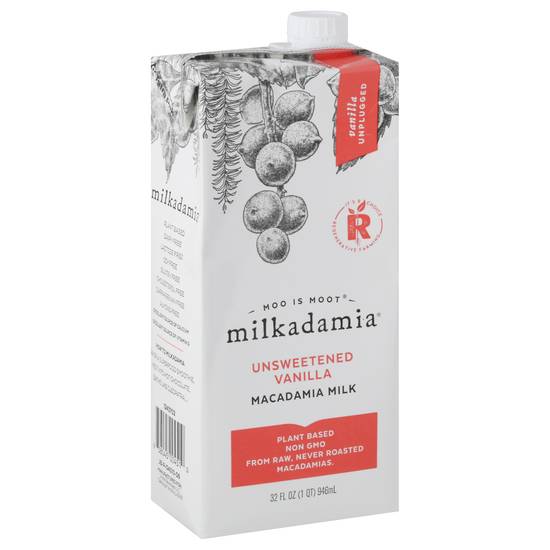 Milkadamia Unsweetened Vanilla Macadamia Milk (1 quart)
