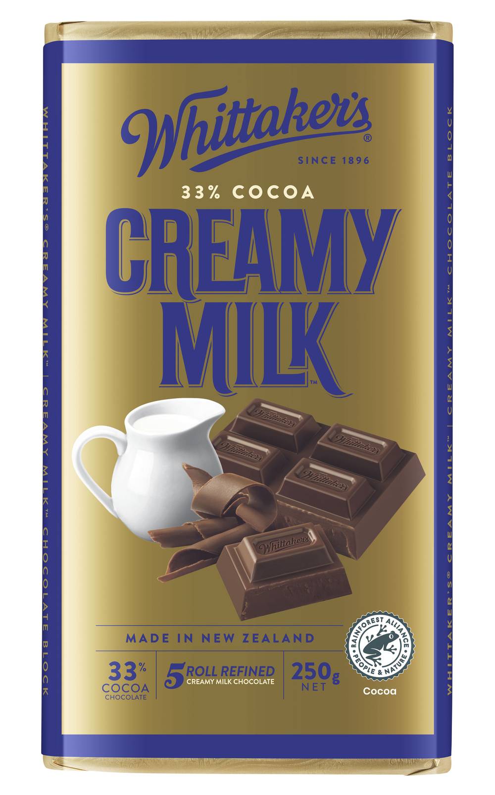 Whittaker's 33% Cocoa Creamy Milk Chocolate Bar (250g)