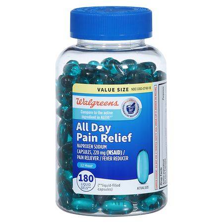 Walgreens 220 mg Naproxen Sodium Pain Relievers Liquid Gels