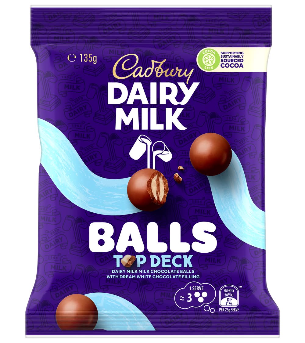 Cadbury Dairy Milk Chocolate Balls, Top Deck (135g)