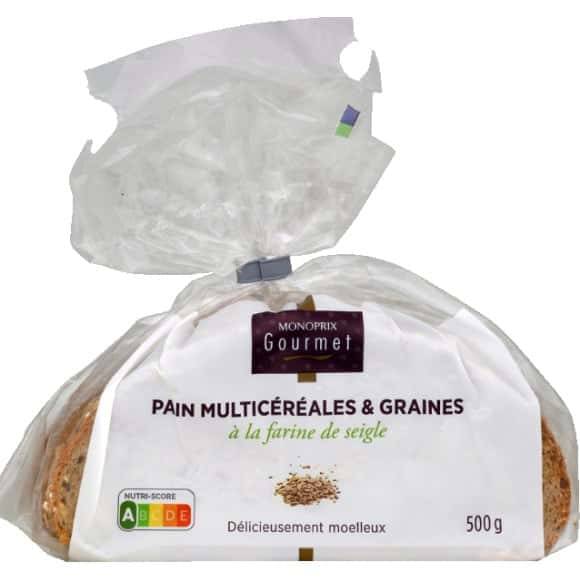 Monoprix Gourmet Pain Multicereales Et Graines Farine De Seigle Le Sachet De 500 G