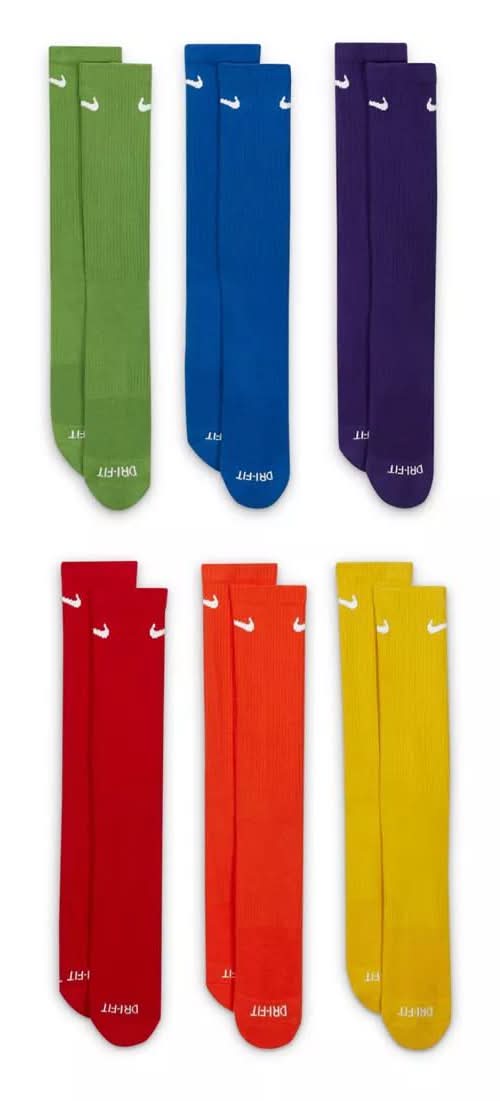 Nike Everyday Plus Cushioned Crew Socks - 6 Pack (Multicolor M)