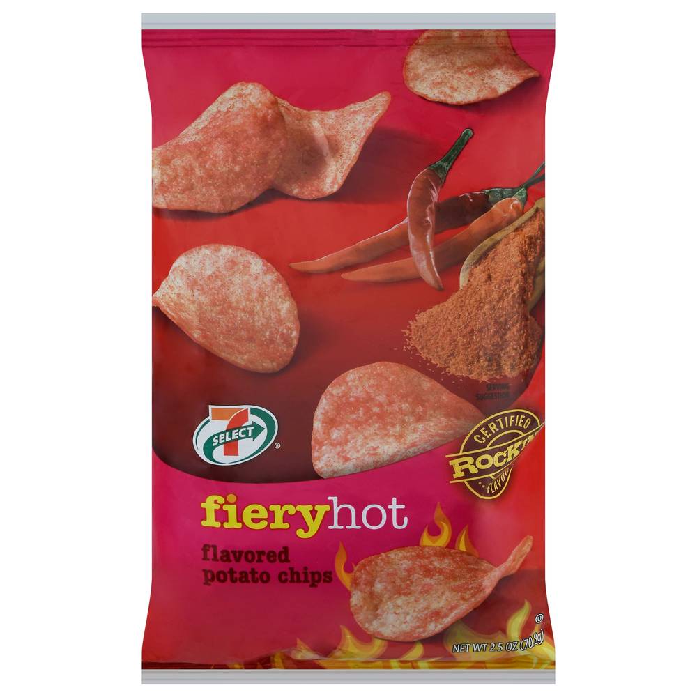 7-Select Fiery Hot Flavored Potato Chips, Fiery Hot (2.5 oz)