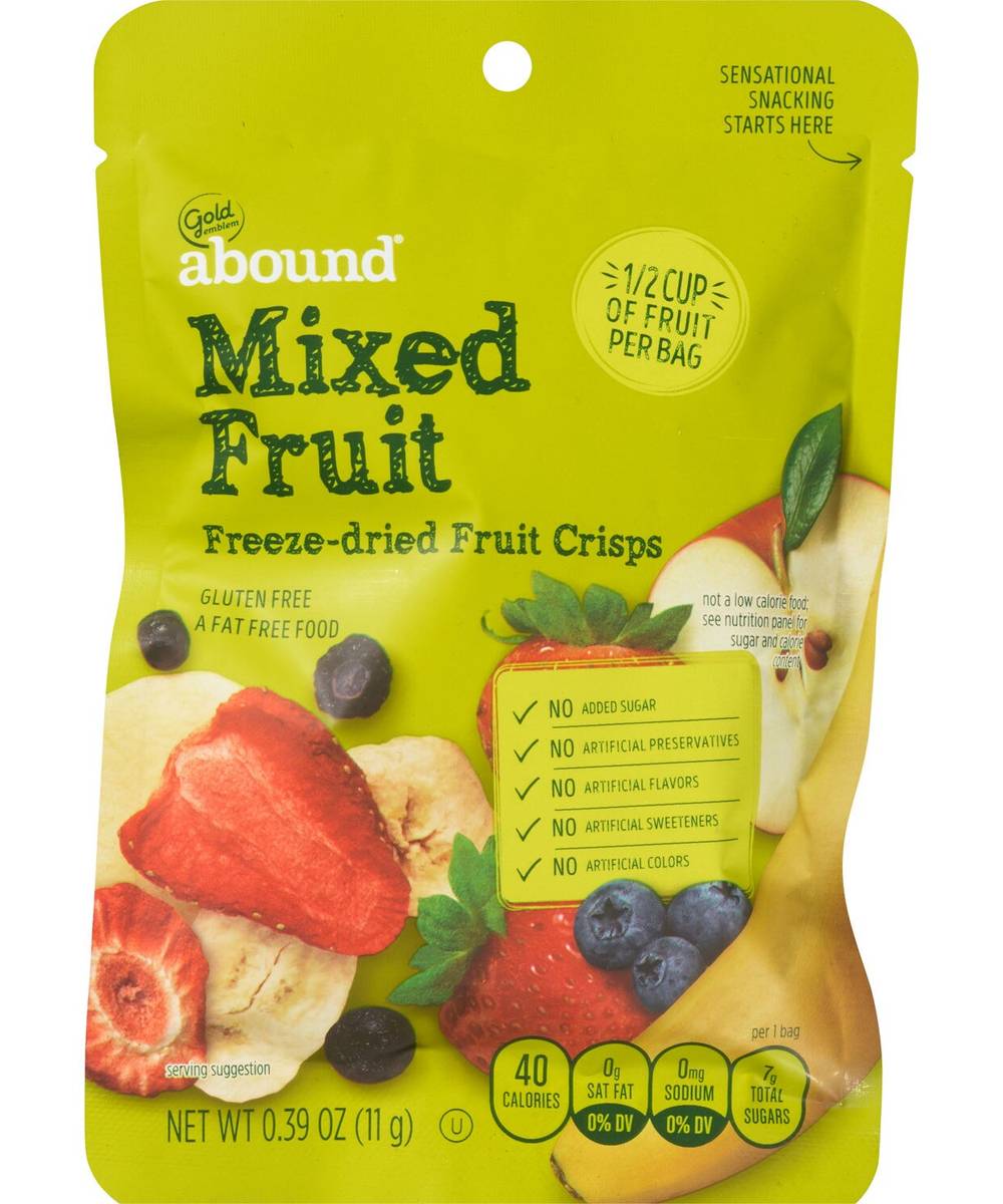 Gold Emblem Abound Mixed Fruit Freeze-Dried Fruit Crisps, 0.39 Oz