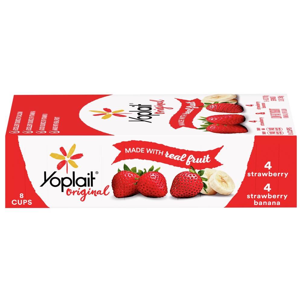 Yoplait Original Low Fat Strawberry/Strawberry Banana Yogurt (8 ct)
