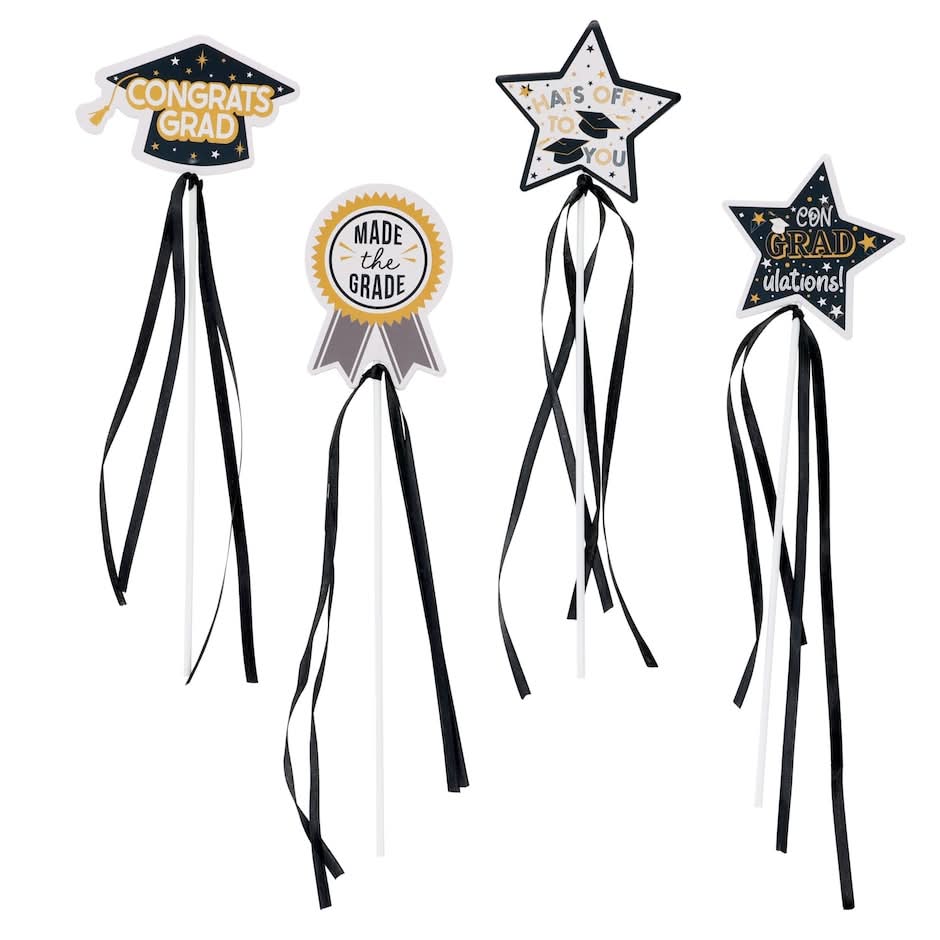Seasonal Collection Graduation Photo Booth Wand, 4-ct Assorted.