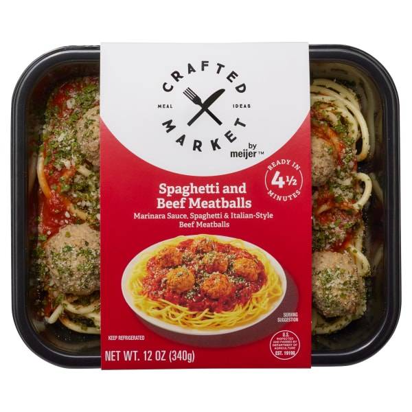 Crafted Market By Meijer Spaghetti and Beef Meatballs (12 oz)