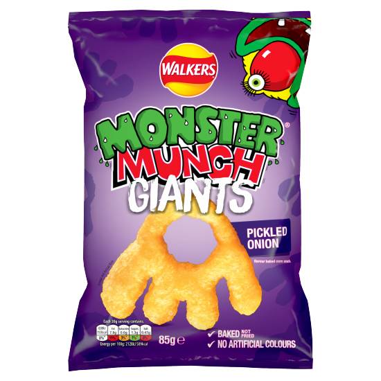 Walkers Monster Munch Giants Pickled Onion Snacks Crisps (85g)