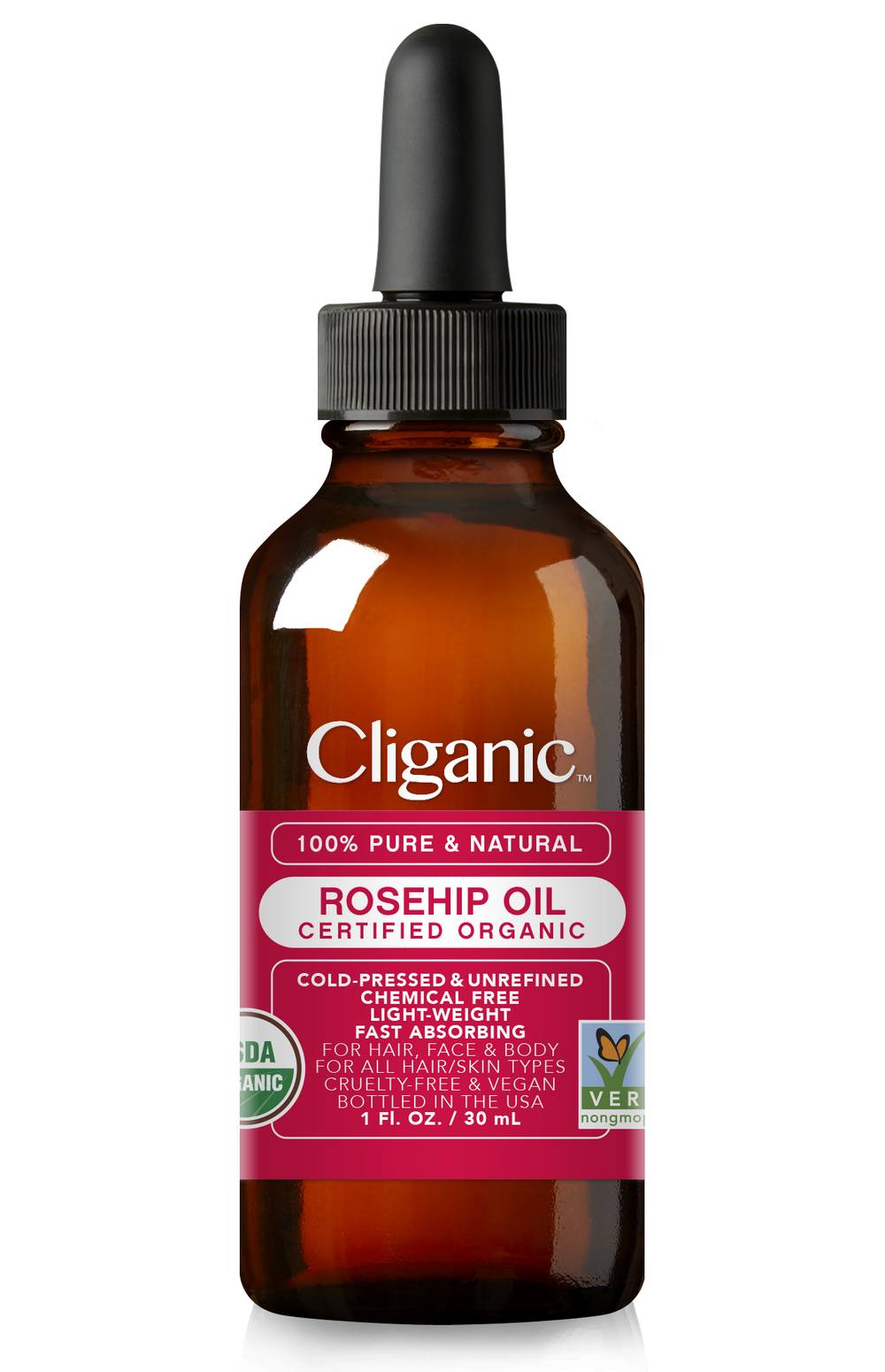 Cliganic Organic Rosehip Oil - 1 oz