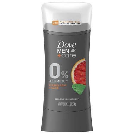 Dove Men+Care Aluminum-Free Deodorant Stick for 72 Hour Odor Protection Citrus Zest + Sage - 2.6 oz